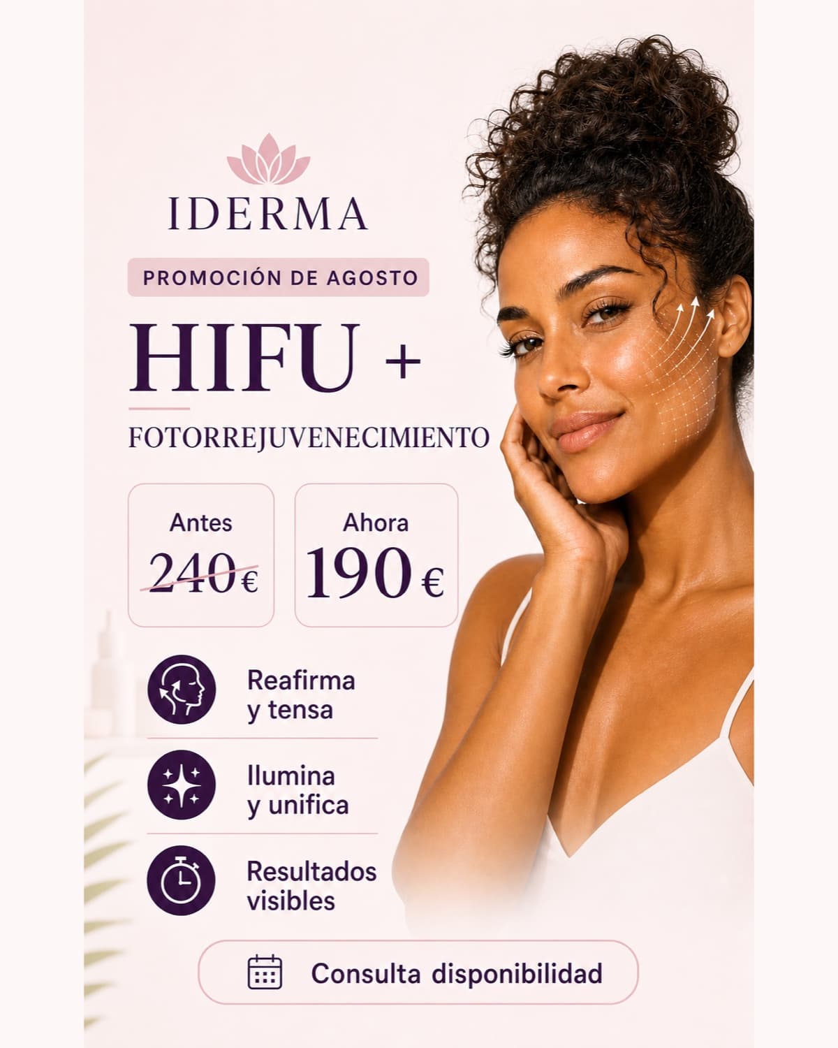 Promoción agosto 2026 - HIFU y fotorrejuvenecimiento - diseño web